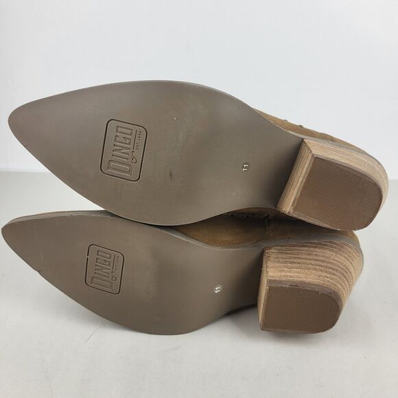 Dingo Miss Priss Studded Pointed Toe Zippered Cowgirl Booties - Picture 14 of 15